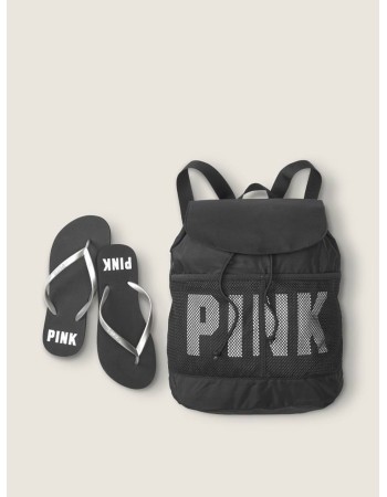 Набор для пляжа Victoria’s Secret PINK рюкзак и шлепки в размере М