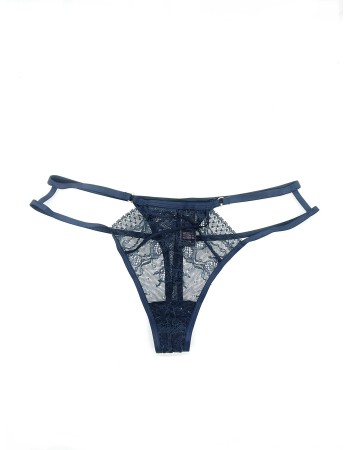 Трусики Вікторія Сікрет Very Sexy Strappy Lace Thong Panty Night Blue