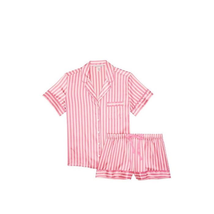 Сатинова піжама VS Satin Short Pj Set Signature Stripe