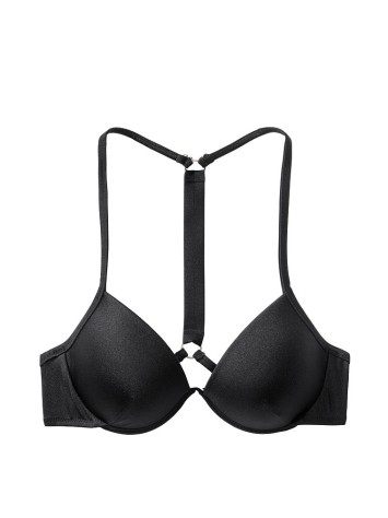 Купальник Вікторія Сікрет з пушап чорного кольору Shine Strap & Bikini panty
