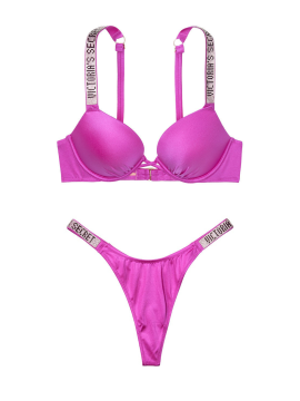 Купальник Вікторія Сікрет з подвійним пушапом Shine Strap SWIM Fuchsia