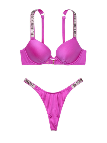 Купальник Вікторія Сікрет з подвійним пушапом Shine Strap SWIM Fuchsia