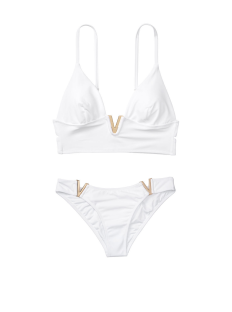 Купальник Вікторія Сікрет V-hardware White Bralette & Brazilian panty