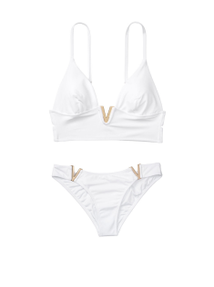 Купальник Виктория Сикрет V-hardware White Bralette & Brazilian panty