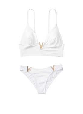 Купальник Вікторія Сікрет V-hardware White Bralette & Brazilian panty