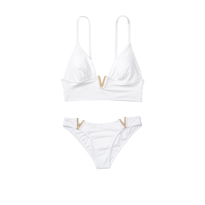 Купальник Виктория Сикрет V-hardware White Bralette & Brazilian panty