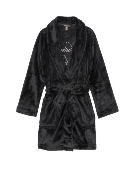 Black Logo Short Cozy Robe - халат Вікторія Сікрет