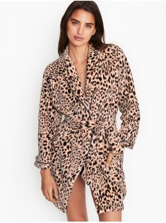 Халат Victoria's Secret Logo Short Cozy Robe Leopard