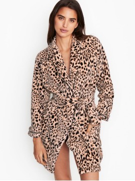 Халат Victoria's Secret Logo Short Cozy Robe Leopard