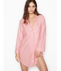 Ночная рубашка Victoria’s Secret Cotton Flannel Sleepshirt Pink Stripe