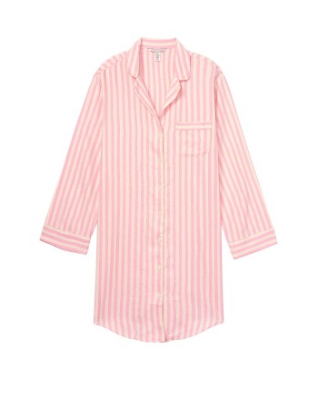 Нічна сорочка Victoria's Secret Cotton Flannel Sleepshirt Pink Stripe