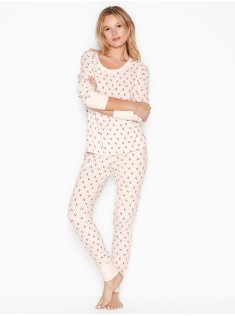 Піжама Victoria's Secret Thermal Long PJ Set White V Dot