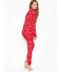 Пижама Victoria’s Secret Thermal Long PJ Set Red Starry Sky