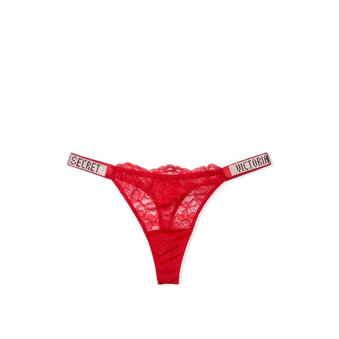 Трусики Victoria's Secret Very Sexy Lace with Shine Lipstick Thong panty