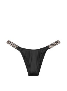 Трусики VS Jeweled Shine Strap Brazilian panty Black Leopard