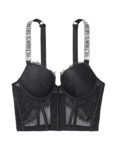 Комплект белья Victoria’s Secret Very Sexy Shine Strap Balconette Black Lace