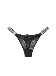 Трусики Victoria’s Secret Very Sexy Lace with Shine Black Thong panty