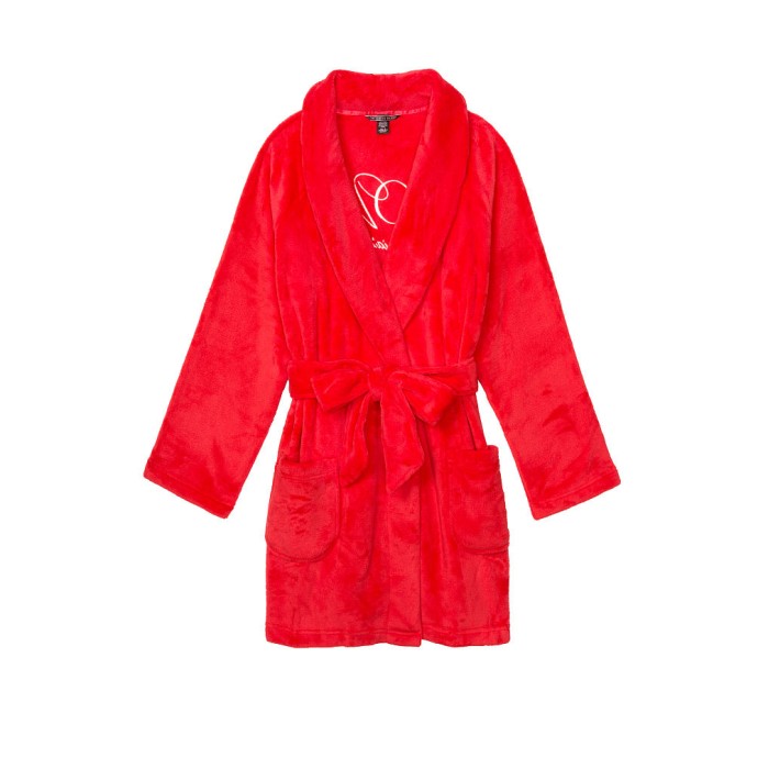 Халат Victoria's Secret Logo Short Cozy Robe Bright Cherry