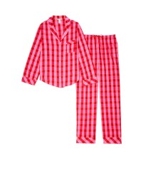 Пижама Victoria’s Secret Shimmer Flannel Long PJ Set Red/Pink Plaid
