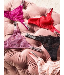Трусики Victoria’s Secret Very Sexy Lace with Shine Black Thong panty