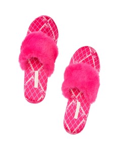 Домашні капці Victoria's Secret Signature Satin Slipper Fuchsia