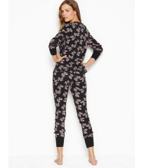 Піжама Victoria's Secret Thermal Long PJ Set Pink/Black Bows