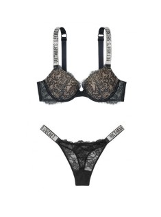 Комплект білизни Victoria's Secret Very Sexy Black Lace push-up Bra