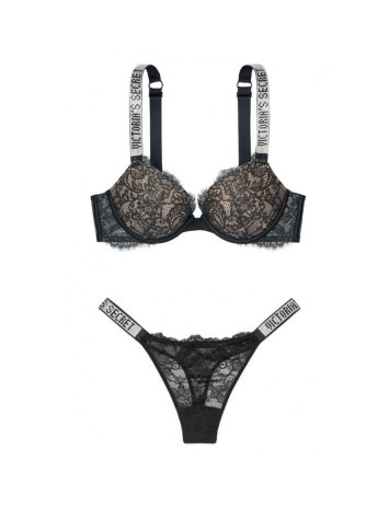 Комплект білизни Victoria's Secret Very Sexy Black Lace push-up Bra