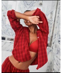 Фланелевая пижама Victoria’s Secret The Flannel PJ Set Red Shadow Plaid