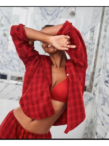 Фланелева піжама Victoria's Secret The Flannel PJ Set Red Shadow Plaid