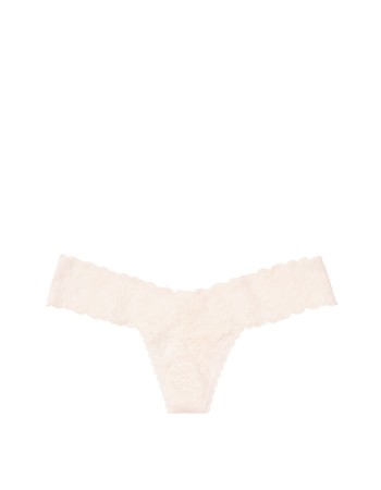 Трусики Victoria's Secretу The Lacie Lace-up Thong Panty Coconut White