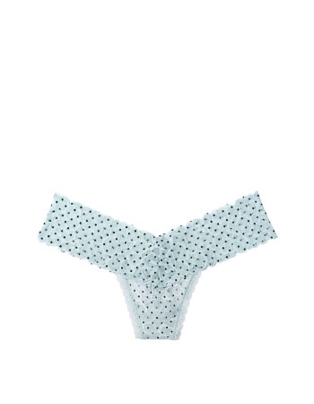 Трусики Victoria's Secretу The Lacie Lace-up Thong Panty Mint Casual Dot