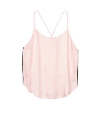Сатинова піжама Victoria&#39;s Secret The Satin PJ Set Cami &amp; Satin Long Pant Pink Stripe