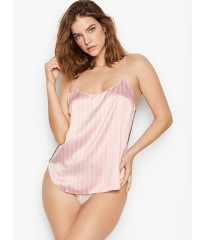 Сатинова піжама Victoria&#39;s Secret The Satin PJ Set Cami &amp; Satin Long Pant Pink Stripe