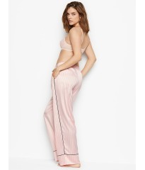 Сатинова піжама Victoria&#39;s Secret The Satin PJ Set Cami &amp; Satin Long Pant Pink Stripe