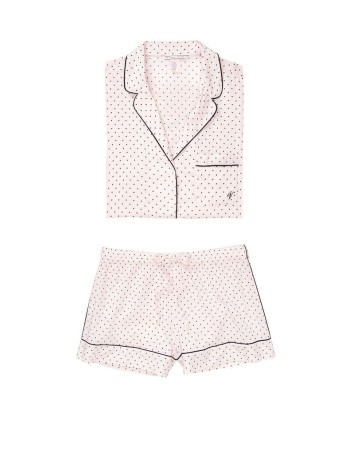 Піжама Victoria's Secret Cotton Short PJ Set Pink Mini Dot