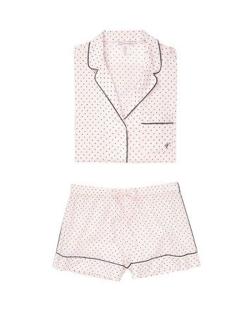 Піжама Victoria's Secret Cotton Short PJ Set Pink Mini Dot