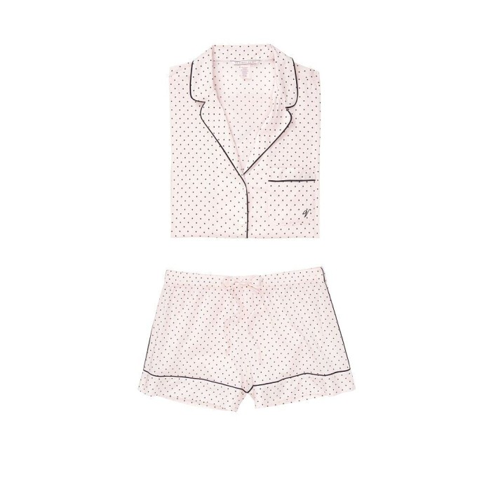 Піжама Victoria's Secret Cotton Short PJ Set Pink Mini Dot