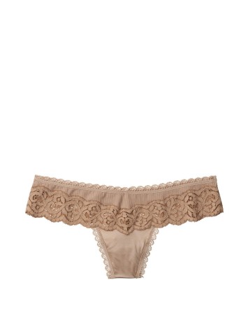 Трусики стринги Body By Victoria's Secret Beige Thong Panty