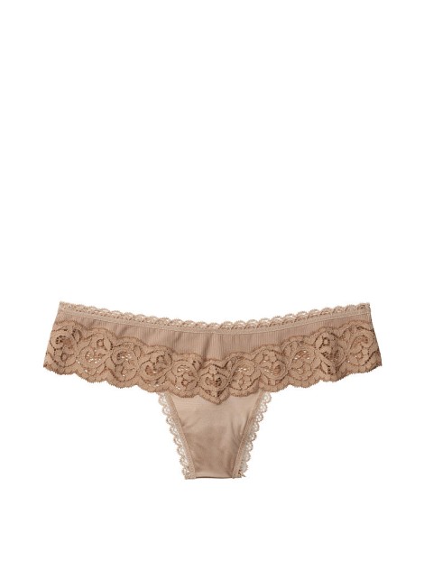 Трусики стрінги Body By Victoria's Secret Beige Thong Panty