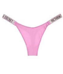 Трусики VS Very Sexy Crystal Logo Shine Strap Thong Panty Carnival pink