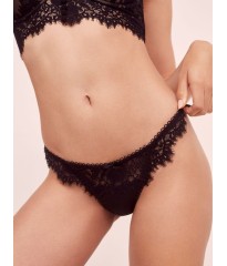 Трусики LOVE & LEMONS For Victoria's Secret Luxe Lingerie Black Faye Lace Thong Panty