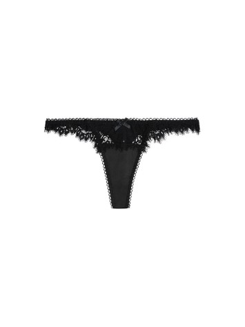 Трусики LOVE &amp; LEMONS For Victoria's Secret Luxe Lingerie Black Faye Lace Thong Panty
