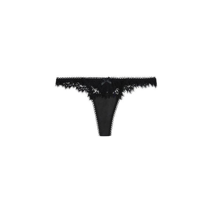 Трусики LOVE & LEMONS For Victoria's Secret Luxe Lingerie Black Faye Lace Thong Panty