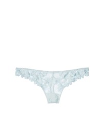 Трусики Victoria's Secret Luxe Lingerie Embroidered Thong Panty Sky blue