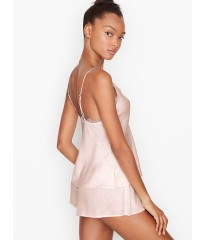 Сатинова піжама Victoria's Secret Satin Cami Set Pink Leopard