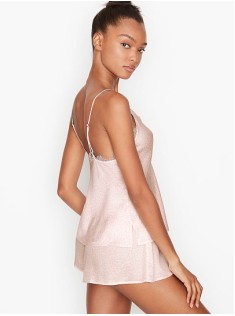 Сатинова піжама Victoria's Secret Satin Cami Set Pink Leopard
