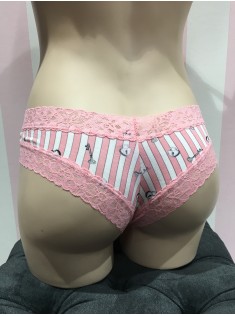 Трусики Вікторія Сікрет Pink Lace Cheeky Panty