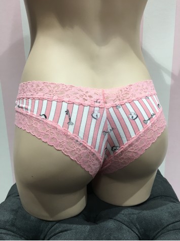 Трусики Вікторія Сікрет Pink Lace Cheeky Panty