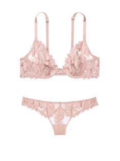 Комплект білизни VS Floral Embroidered Luxe Lingerie Thong Panty S&amp;Bra